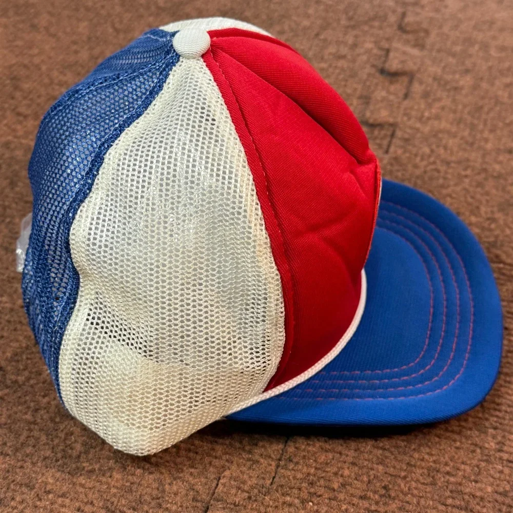 Vintage Disney Mickey Mouse Trucker Hat Red White Blue Snapback Mesh Cap Taiwan